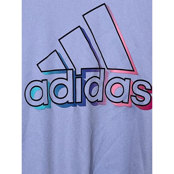 Adidas Girls Purple Logo Hoodie Peplum Active Top Size 4 - Picture 6 of 11